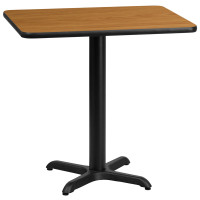 Flash Furniture XU-NATTB-2430-T2222-GG 30" Rectangular Natural Laminate Table Top with Base
